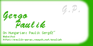 gergo paulik business card